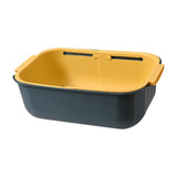Maxbell Household Telescopic Drainage Basket Adjustable Kitchen Sink Strainer Basket Blue Yellow
