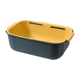 Maxbell Household Telescopic Drainage Basket Adjustable Kitchen Sink Strainer Basket Blue Yellow