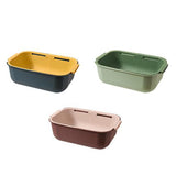 Maxbell Household Telescopic Drainage Basket Adjustable Kitchen Sink Strainer Basket Blue Yellow