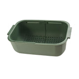 Maxbell Household Telescopic Drainage Basket Adjustable Kitchen Sink Strainer Basket Green