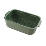 Maxbell Household Telescopic Drainage Basket Adjustable Kitchen Sink Strainer Basket Green