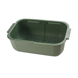 Maxbell Household Telescopic Drainage Basket Adjustable Kitchen Sink Strainer Basket Green
