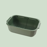 Maxbell Household Telescopic Drainage Basket Adjustable Kitchen Sink Strainer Basket Green