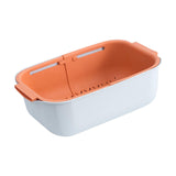Maxbell Household Telescopic Drainage Basket Adjustable Kitchen Sink Strainer Basket Orange