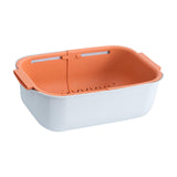 Maxbell Household Telescopic Drainage Basket Adjustable Kitchen Sink Strainer Basket Orange