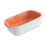 Maxbell Household Telescopic Drainage Basket Adjustable Kitchen Sink Strainer Basket Orange
