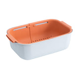 Maxbell Household Telescopic Drainage Basket Adjustable Kitchen Sink Strainer Basket Orange