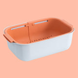 Maxbell Household Telescopic Drainage Basket Adjustable Kitchen Sink Strainer Basket Orange