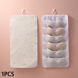 Maxbell Closet Hanging Organizer Hanging Storage Bags for Underpants Socks Stocking 6 Grids B