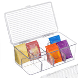 Maxbell Divided Kitchen Organizer Bin tea Storage Box for Fridge Window Kitchen with Lid