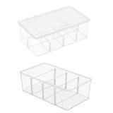 Maxbell Divided Kitchen Organizer Bin tea Storage Box for Fridge Window Kitchen with Lid