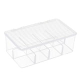 Maxbell Divided Kitchen Organizer Bin tea Storage Box for Fridge Window Kitchen with Lid