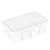 Maxbell Divided Kitchen Organizer Bin tea Storage Box for Fridge Window Kitchen with Lid