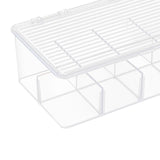 Maxbell Divided Kitchen Organizer Bin tea Storage Box for Fridge Window Kitchen with Lid