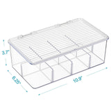 Maxbell Divided Kitchen Organizer Bin tea Storage Box for Fridge Window Kitchen with Lid