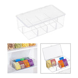 Maxbell Divided Kitchen Organizer Bin tea Storage Box for Fridge Window Kitchen with Lid