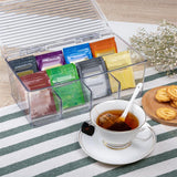 Maxbell Divided Kitchen Organizer Bin tea Storage Box for Fridge Window Kitchen with Lid