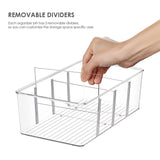 Maxbell Divided Kitchen Organizer Bin tea Storage Box for Fridge Window Kitchen Without Lid