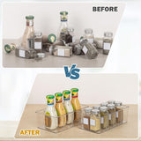 Maxbell Divided Kitchen Organizer Bin tea Storage Box for Fridge Window Kitchen Without Lid