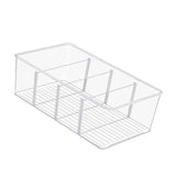 Maxbell Divided Kitchen Organizer Bin tea Storage Box for Fridge Window Kitchen Without Lid