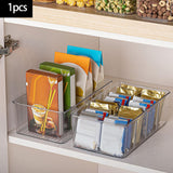 Maxbell Divided Kitchen Organizer Bin tea Storage Box for Fridge Window Kitchen Without Lid
