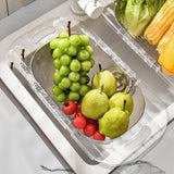 Maxbell Extendable Strainer Basket Household for Dishes Pasta Drain Vegetables Clear