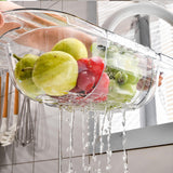 Maxbell Extendable Strainer Basket Household for Dishes Pasta Drain Vegetables Clear