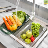 Maxbell Extendable Strainer Basket Household for Dishes Pasta Drain Vegetables Clear