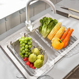 Maxbell Extendable Strainer Basket Household for Dishes Pasta Drain Vegetables Clear