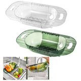Maxbell Extendable Strainer Basket Household for Dishes Pasta Drain Vegetables Clear