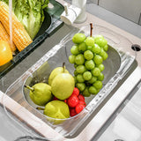 Maxbell Extendable Strainer Basket Household for Dishes Pasta Drain Vegetables Clear