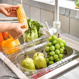 Maxbell Extendable Strainer Basket Household for Dishes Pasta Drain Vegetables Clear