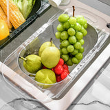 Maxbell Extendable Strainer Basket Household for Dishes Pasta Drain Vegetables Clear