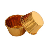 Maxbell 50 Pieces Oilproof Cupcake Liners for Home Use Restaurant Festival Gold