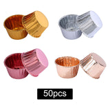 Maxbell 50 Pieces Oilproof Cupcake Liners for Home Use Restaurant Festival Gold