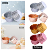 Maxbell 50 Pieces Oilproof Cupcake Liners for Home Use Restaurant Festival Gold