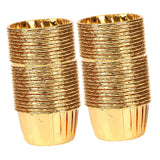 Maxbell 50 Pieces Oilproof Cupcake Liners for Home Use Restaurant Festival Gold