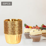 Maxbell 50 Pieces Oilproof Cupcake Liners for Home Use Restaurant Festival Gold