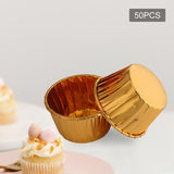 Maxbell 50 Pieces Oilproof Cupcake Liners for Home Use Restaurant Festival Gold