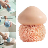 Maxbell Durable Dish Cleaning Ball Kitchen Cleaning Brush for Cleaning Bowl Dish Pink Nylon