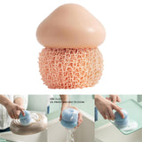 Maxbell Durable Dish Cleaning Ball Kitchen Cleaning Brush for Cleaning Bowl Dish Pink Nylon