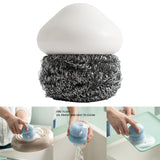 Maxbell Durable Dish Cleaning Ball Kitchen Cleaning Brush for Cleaning Bowl Dish Steel Wire White