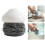 Maxbell Durable Dish Cleaning Ball Kitchen Cleaning Brush for Cleaning Bowl Dish Steel Wire White