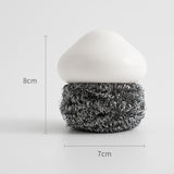 Maxbell Durable Dish Cleaning Ball Kitchen Cleaning Brush for Cleaning Bowl Dish Steel Wire White