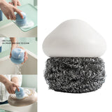 Maxbell Durable Dish Cleaning Ball Kitchen Cleaning Brush for Cleaning Bowl Dish Steel Wire White