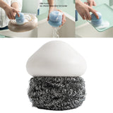 Maxbell Durable Dish Cleaning Ball Kitchen Cleaning Brush for Cleaning Bowl Dish Steel Wire White