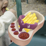 Maxbell Ceramic French Fries Dish Feet Shaped Chip Serving Dish Bowl for Kitchen