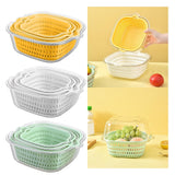 Maxbell Double Layer Drain Basket Side Buckle Strong and Sturdy for Washing Mixing Yellow
