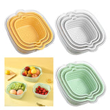 Maxbell Double Layer Drain Basket Side Buckle Strong and Sturdy for Washing Mixing Yellow