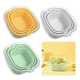 Maxbell Double Layer Drain Basket Side Buckle Strong and Sturdy for Washing Mixing Yellow